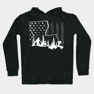 Louisiana Bigfoot American Flag Hoodie